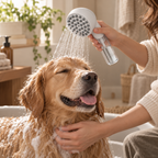 Pet Bath Massage Brush with Shampoo Dispenser