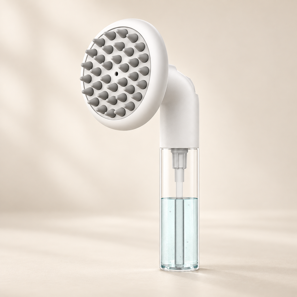 Pet Bath Massage Brush with Shampoo Dispenser