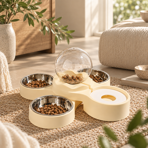 Multi-Bowl Pet Feeding & Water Station