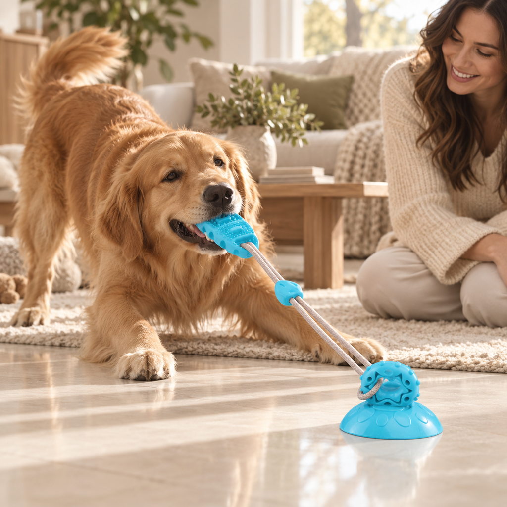 Suction Cup Dog Chew & Tug Toy